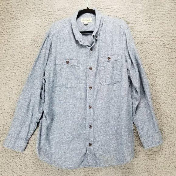 Duluth Trading Co. Shirt Mens 2XL Blue Cotton Long Sleeve Button Up Slim Fit - Picture 1 of 11